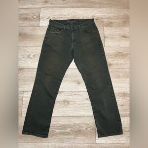 Mott & Bow Straight Leg Dark Olive Green Stretch Denim Jeans Men's 33x30